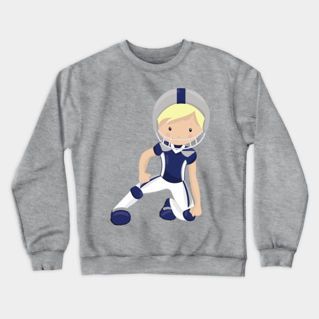 American Football, Rugby, Cute Boy, Blond Hair Crewneck Sweatshirt by Jelena Dunčević